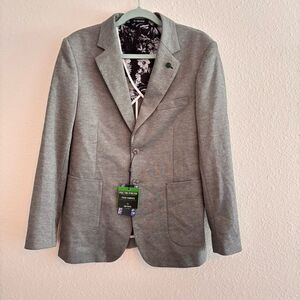 NWT Tom Blaine Men's Gray/Silver Tech Fabric Blazer Small